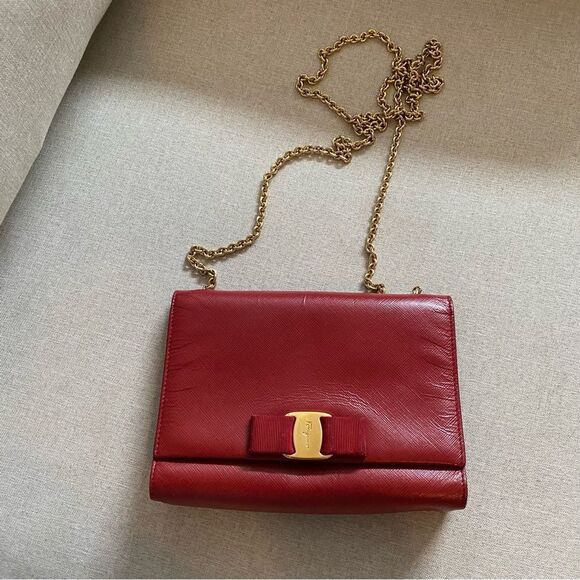 Salvatore Ferragamo Handbags - Salvatore Ferragamo Vara Bow Crossbody Bag Leather Mini